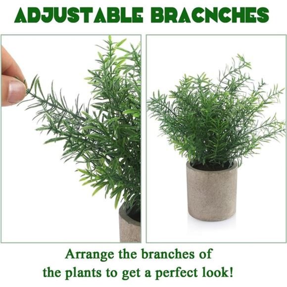 Small Fake Plants Set of 4 - Eucalyptus Rosemary Succulents Plants Artificial - Picture 5 of 6